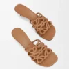 Petal Anagram Slide in Soft Calfskin Petal Anagram Slide in Soft Calfskin