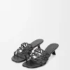 Petal Anagram Slide in Soft Calfskin