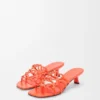 Petal Anagram Slide in Soft Calfskin