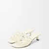Petal Anagram Slide in Soft Calfskin
