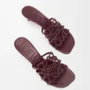 Petal Anagram Slide in Soft Calfskin