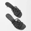 Petal Anagram Slide in Soft Calfskin