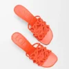 Petal Anagram Slide in Soft Calfskin