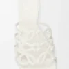Petal Anagram Slide in Soft Calfskin