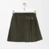 Pleated Mini Skirt in Suede Lambskin