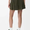 Pleated Mini Skirt in Suede Lambskin