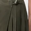 Pleated Mini Skirt in Suede Lambskin