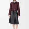 Pleated Skirt in Nappa Lambskin