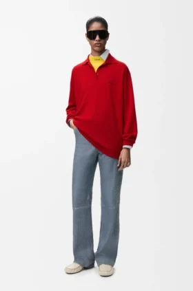 Polo Sweater in Cashmere and Silk Blend