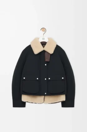 Puffer in Shearling and Cotton Blend