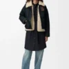 Puffer in Shearling and Cotton Blend