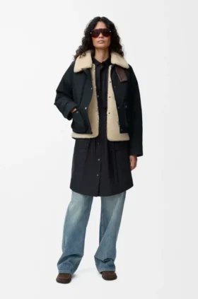 Puffer in Shearling and Cotton Blend