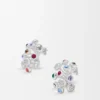 Push Pin Earrings in Sterling Silver and Crystals