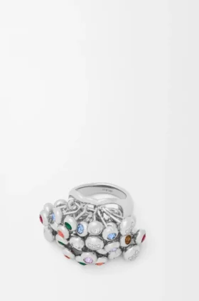 Push Pin Ring in Sterling Silver and Crystals