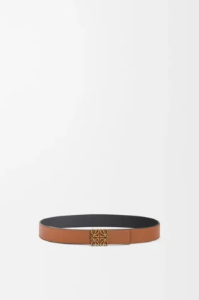 Reversible Anagram Belt in Soft Grained Calfskin and Smooth Calfskin