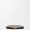 Reversible Anagram Bombé Belt in Smooth Calfskin