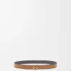 Reversible Anagram Bombé Belt in Smooth Calfskin