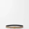 Reversible Anagram Bombé Belt in Smooth Calfskin