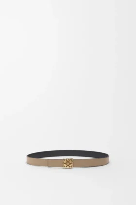 Reversible Anagram Bombé Belt in Smooth Calfskin
