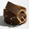 Rounded Soft Belt in Suede Calfskin Rounded Soft Belt in Suede Calfskin