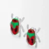 Scarabeo Earrings in Sterling Silver, Enamel and Crystal Scarabeo Earrings in Sterling Silver, Enamel and Crystal