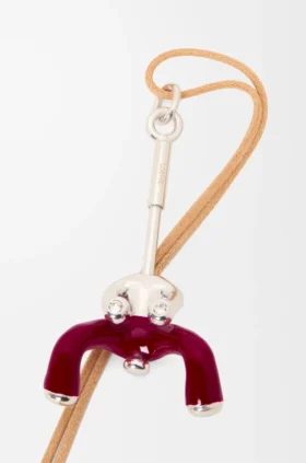 Seated Acrobat Pendant in Sterling Silver and Crystals