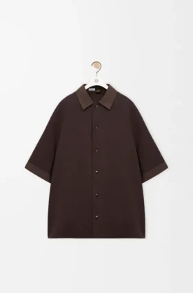 Short Sleeve Shirt in Cotton and Linen