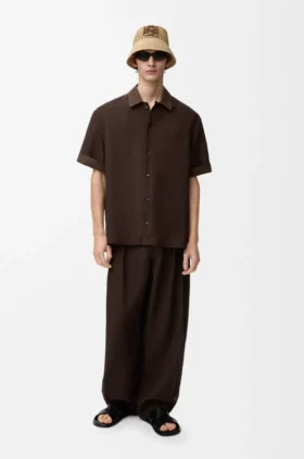 Short Sleeve Shirt in Cotton and Linen