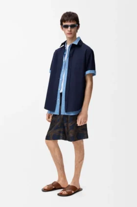Short Sleeve Shirt in Cotton Blend
