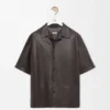 Short Sleeve Shirt in Nappa Lambskin