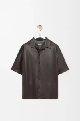 Short Sleeve Shirt in Nappa Lambskin