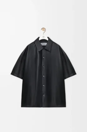 Short Sleeve Shirt in Nappa Lambskin