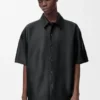 Short Sleeve Shirt in Nappa Lambskin