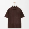 Short Sleeve Shirt in Suede Goatskin