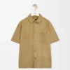 Short Sleeve Shirt in Suede Goatskin