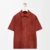 Short Sleeve Shirt in Suede Goatskin