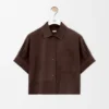 Short Sleeve Shirt in Suede Goatskin Short Sleeve Shirt in Suede Goatskin