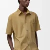 Short Sleeve Shirt in Suede Goatskin