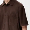Short Sleeve Shirt in Suede Goatskin