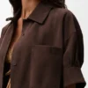 Short Sleeve Shirt in Suede Goatskin Short Sleeve Shirt in Suede Goatskin
