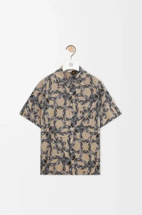 Short Sleeve Shirt in Terry Cotton Jacquard