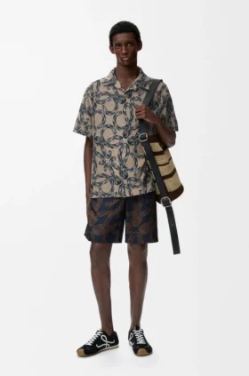 Short Sleeve Shirt in Terry Cotton Jacquard