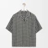 Short Sleeve Shirt in Viscose and Linen Blend
