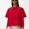 Short Sleeve Trapeze Shirt in Cotton Short Sleeve Trapeze Shirt in Cotton