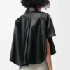 Short Sleeve Trapeze Shirt in Nappa Lambskin Short Sleeve Trapeze Shirt in Nappa Lambskin