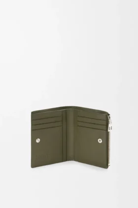 Slim Compact Wallet in Soft Grained Calfskin