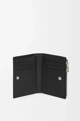 Slim Compact Wallet in Textured Classic Calfskin