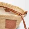 Slit Pochette Bag in Raffia and Calfskin