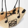Small Anagram Basket Bag in Iraca Palm and Calfskin Small Anagram Basket Bag in Iraca Palm and Calfskin