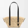 Small Braid Basket in Iraca Palm Ad Calfskin Small Braid Basket in Iraca Palm Ad Calfskin